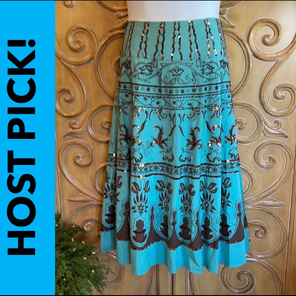 🎉🎉Host Pick🎉🎉Basil & Maude beaded A-line skirt